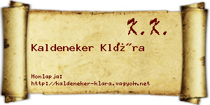 Kaldeneker Klára névjegykártya